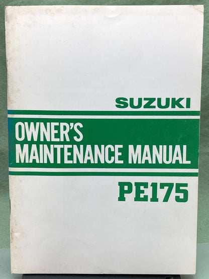 Genuine Suzuki 99011-14420-03A PE175 Owner's Maintenance Manual 1981