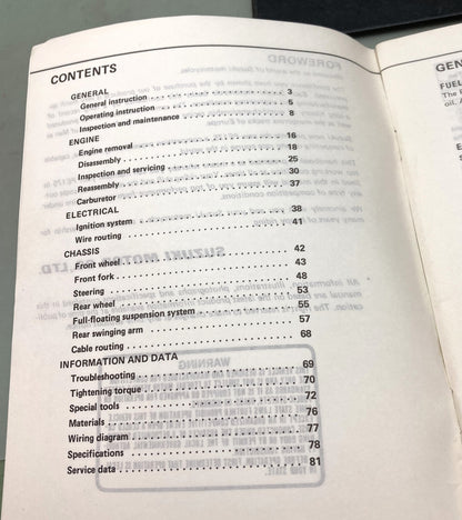 Genuine Suzuki 99011-14420-03A PE175 Owner's Maintenance Manual 1981