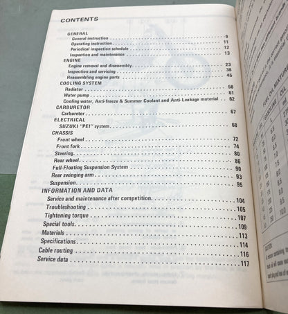 Genuine Suzuki 99011-14121-03A RM125 Owner's Maintenance Manual 1981