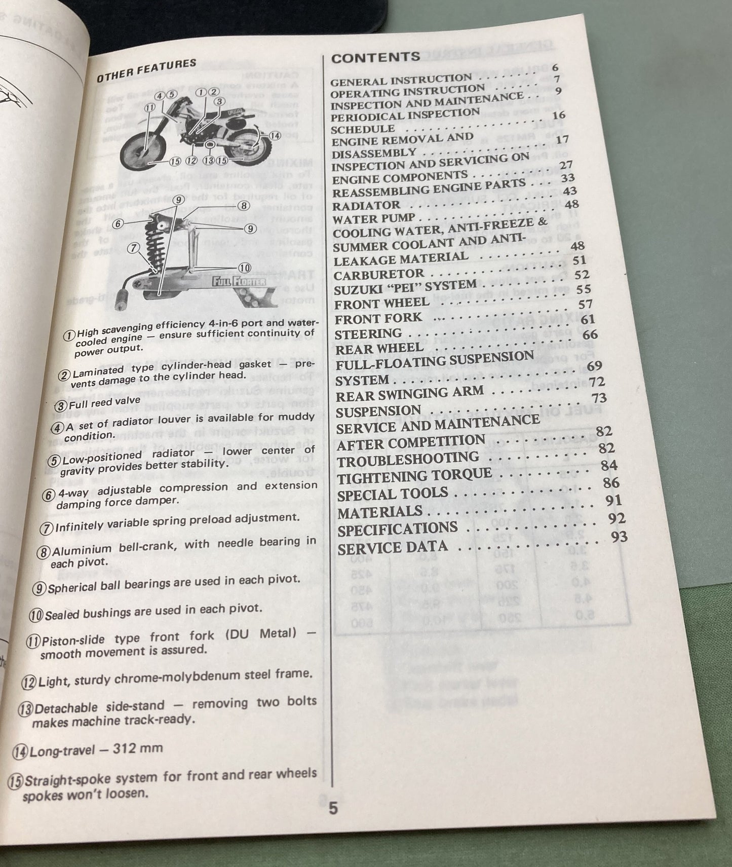 Genuine Suzuki 99011-14122-03A RM125 Owner's Manual 1982