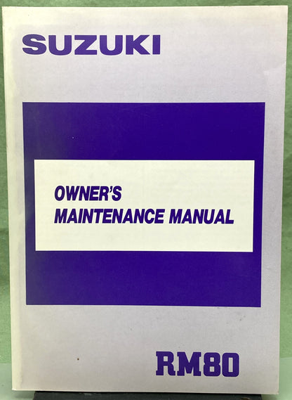 Genuine Suzuki 99011-02B23-03A RM80 Owner's Maintenance Manual 1988