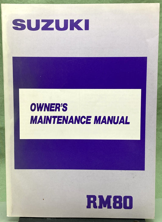 Genuine Suzuki 99011-02B23-03A RM80 Owner's Maintenance Manual 1988