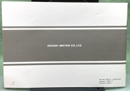 Genuine Suzuki 99011-11920-03A GS300L Owner's Manual 1982