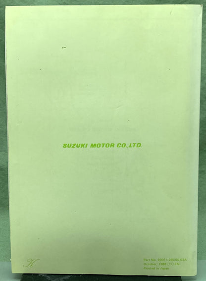 Genuine Suzuki 99011-28C50-03A RM250 Owner's Maintenance Manual 1988