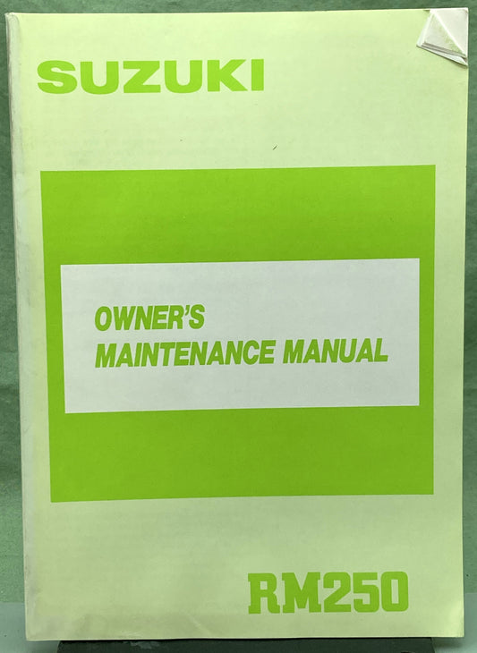 Genuine Suzuki 99011-28C50-03A RM250 Owner's Maintenance Manual 1988