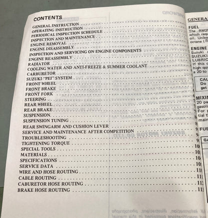 Genuine Suzuki 99011-26C50-03A RM250 Owner's Maintenance Manual 1987