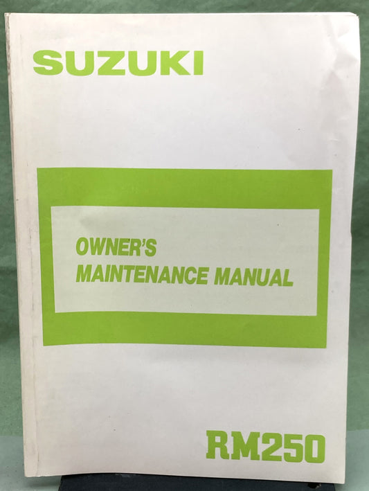 Genuine Suzuki 99011-26C50-03A RM250 Owner's Maintenance Manual 1987