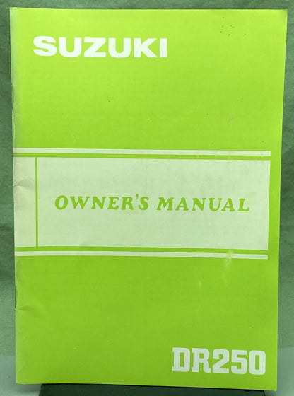 Genuine Suzuki 99011-38233-03A DR250 Owner's Manual 1984