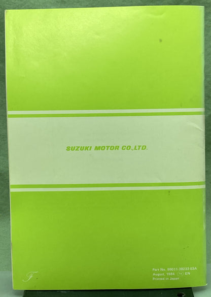 Genuine Suzuki 99011-38233-03A DR250 Owner's Manual 1984