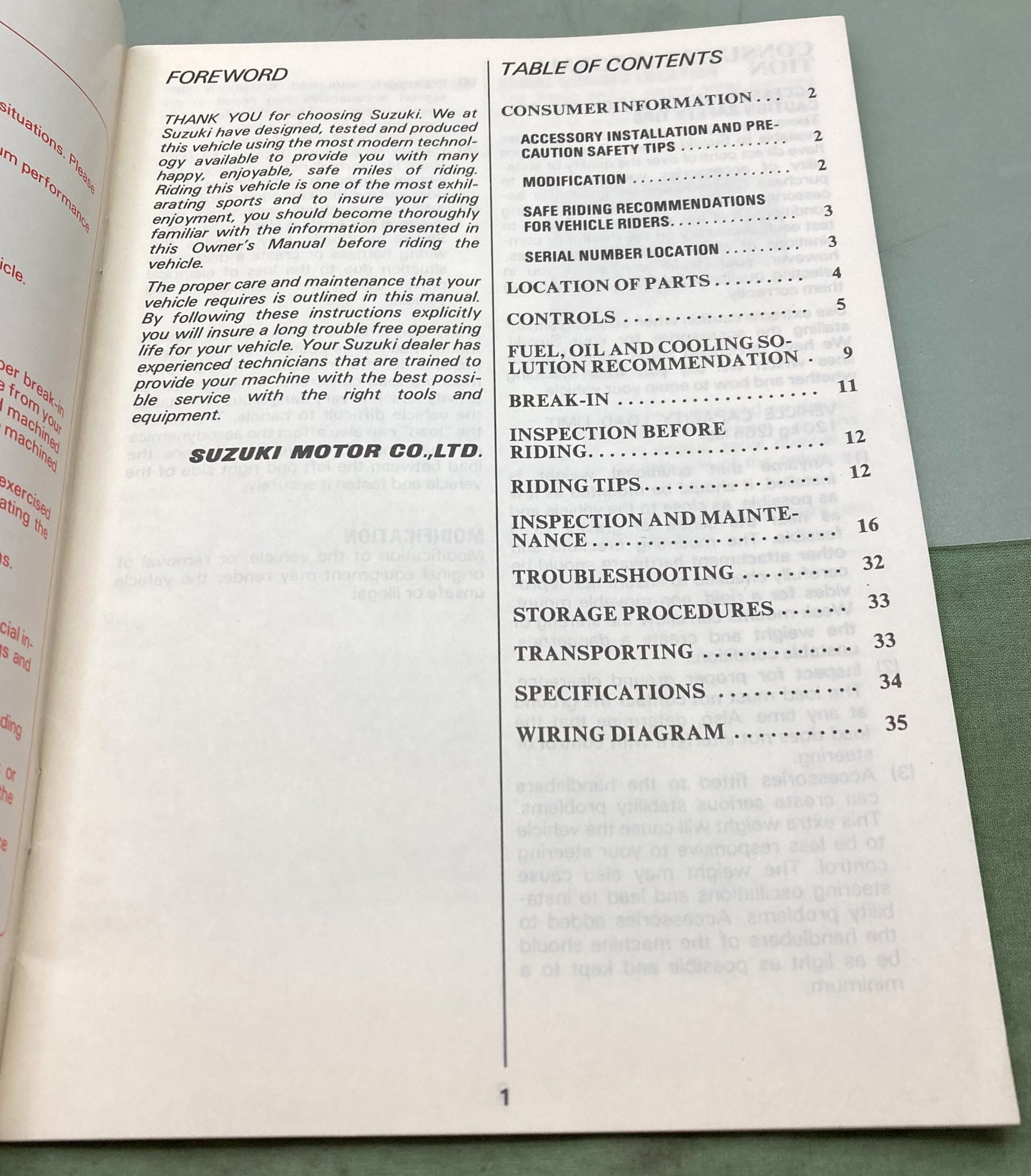 Genuine Suzuki 99011-19A20-03A LT250R Owner's Manual 1984