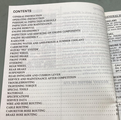 Genuine Suzuki 99011-00B22-03A RM250 Owner's Manual 1986