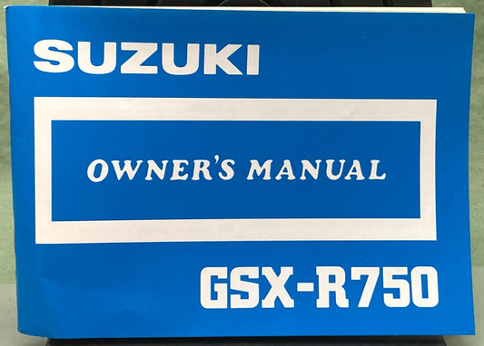Genuine Suzuki 99011-27A22-03A GSX-R750 Owner's Manual 1987
