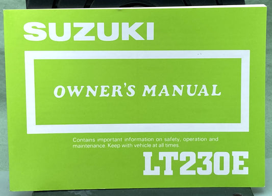 Genuine Suzuki 99011-35B20-03A LT230E Owner's Manual 1986