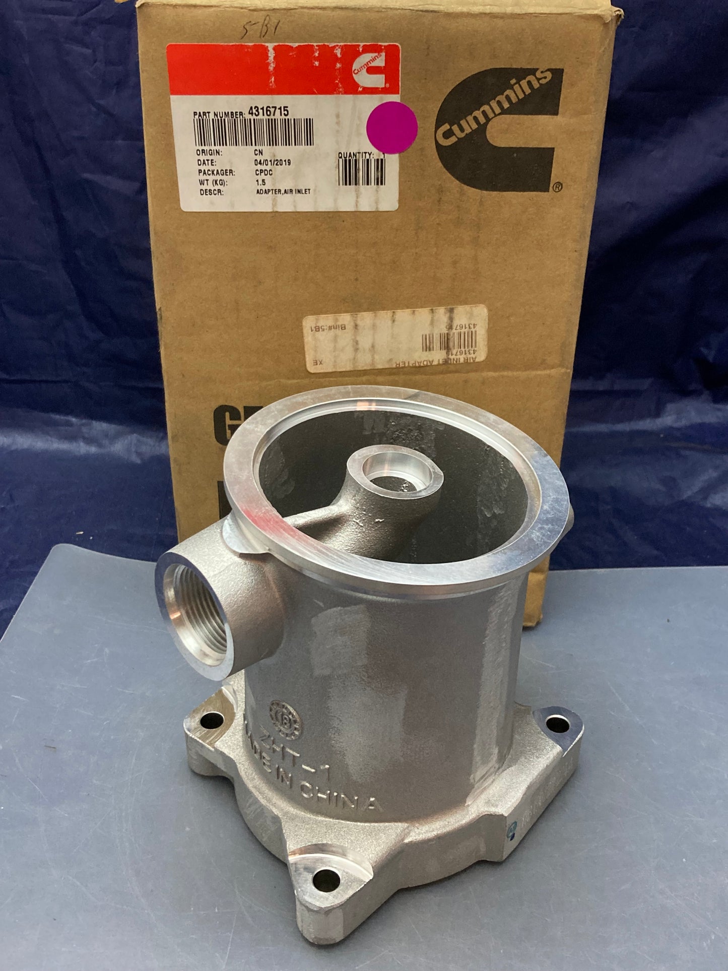 New Genuine Cummins 4316715 Engine Air Intake Adapter