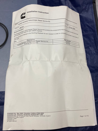 New Genuine Cummins 4032970 Kit, Turbo Repair