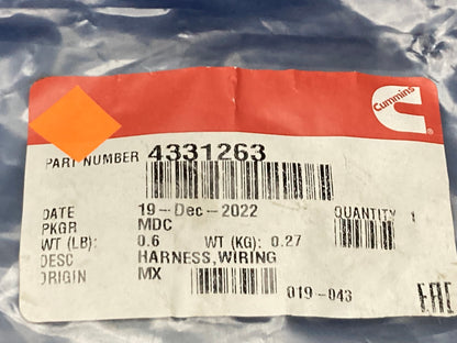 New Genuine Cummins 4331263 Wiring Harness