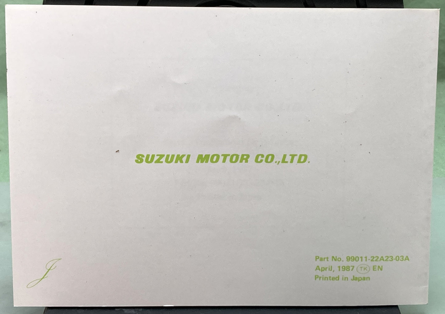 Genuine Suzuki 99011-22A23-03A LT230S Owner's Manual 1987