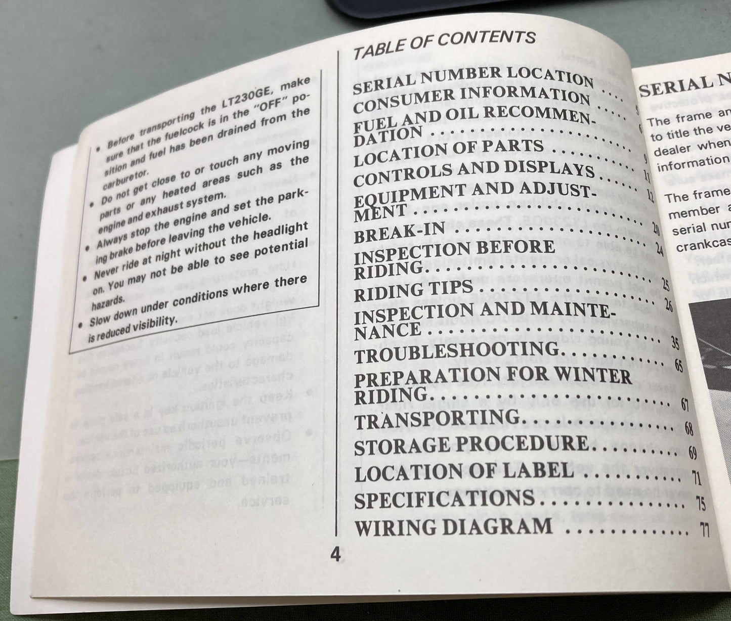 Genuine Suzuki 99011-18A21-03A LT230GE Owner's Manual 1985