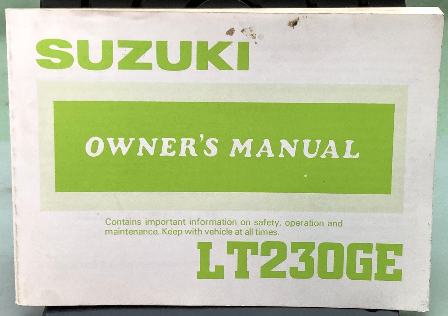 Genuine Suzuki 99011-18A21-03A LT230GE Owner's Manual 1985