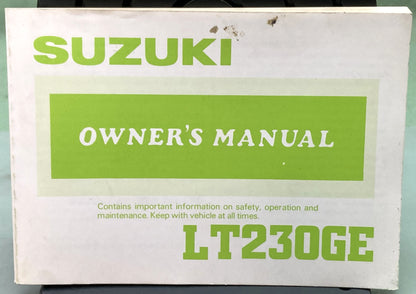 Genuine Suzuki 99011-18A21-03A LT230GE Owner's Manual 1985
