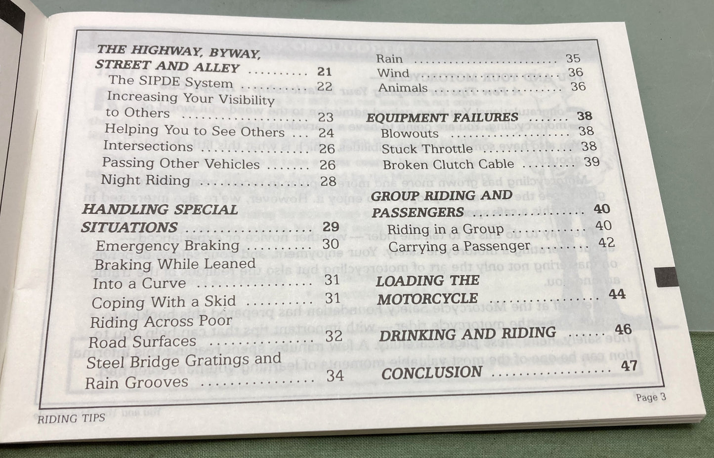 Genuine Suzuki 99014-20630-03A You and Your Motorcycle Riding Tips 1989