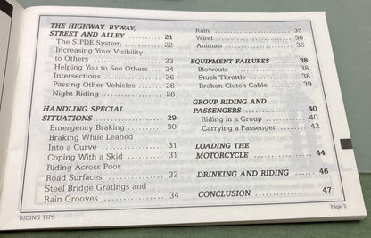 Genuine Suzuki 99014-20630-03A You and Your Motorcycle Riding Tips 1989