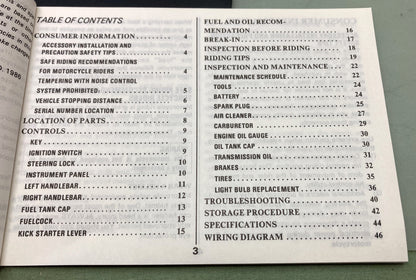 Genuine Suzuki 99011-02228-03A FA50 Owner's Manual 1986