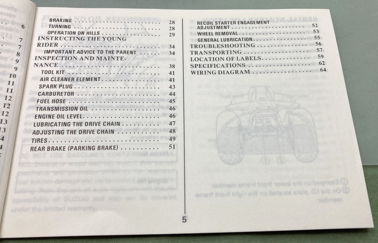 Genuine Suzuki 99011-04233-03A LT50 Owner's Manual 1986