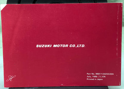Genuine Suzuki 99011-04233-03A LT50 Owner's Manual 1986