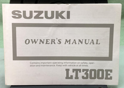 Genuine Suzuki 99011-04B51-03A LT300E Owner's Manual 1987