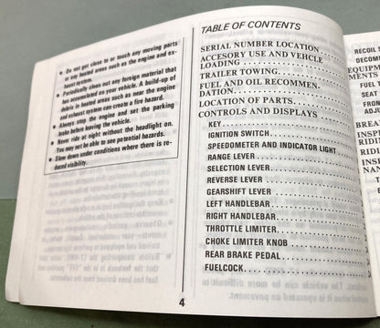 Genuine Suzuki 99011-19B21-03A LT-4WD Owner's Manual 1987