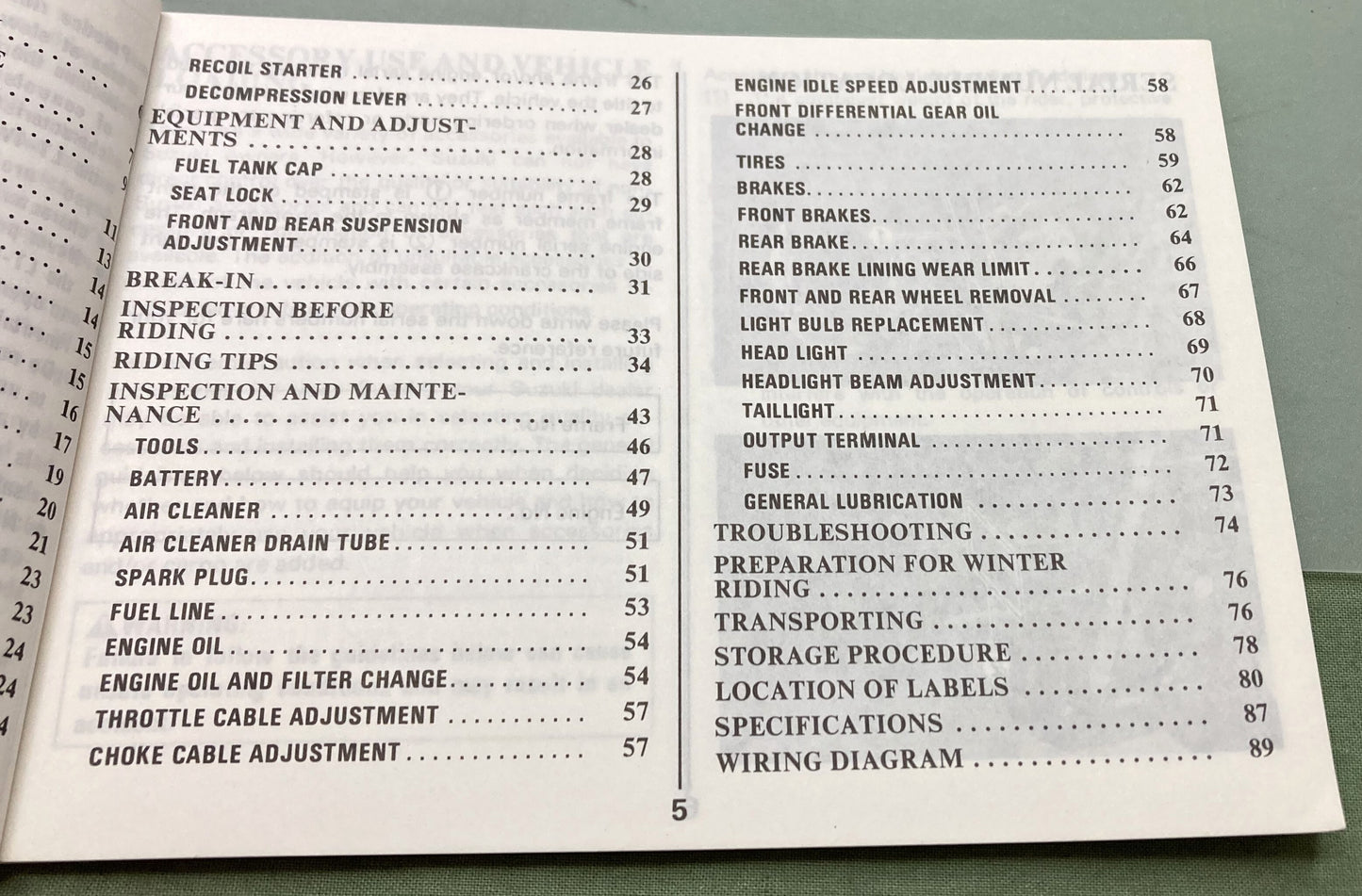 Genuine Suzuki 99011-19B21-03A LT-4WD Owner's Manual 1987