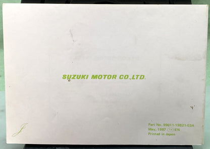 Genuine Suzuki 99011-19B21-03A LT-4WD Owner's Manual 1987