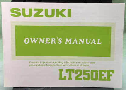 Genuine Suzuki 99011-24521-00A LT250EF Owner's Manual 1985