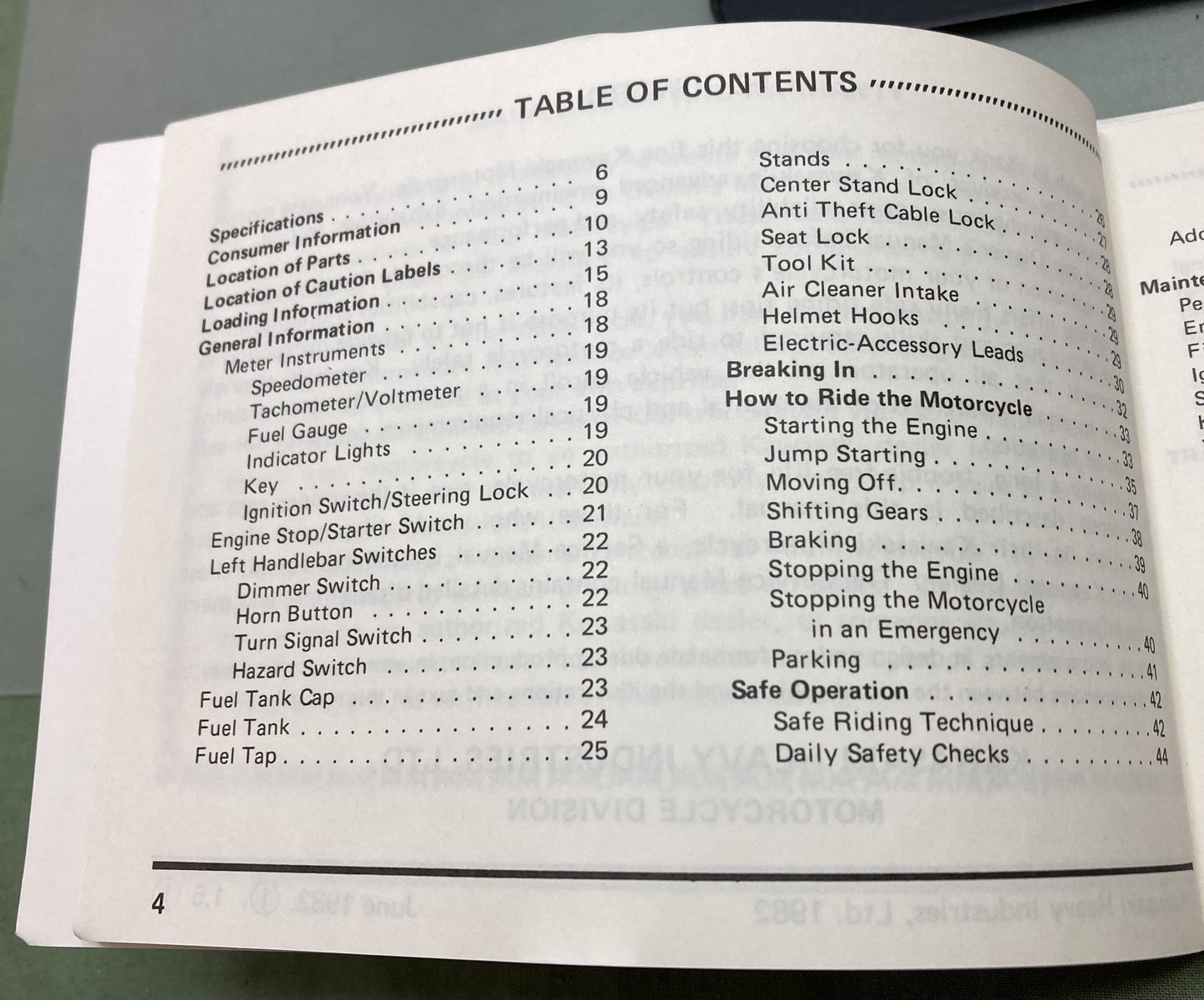 Genuine Kawasaki 99920-1176-01 KZ1100 Owner's Manual 1982