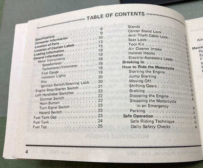 Genuine Kawasaki 99920-1176-01 KZ1100 Owner's Manual 1982