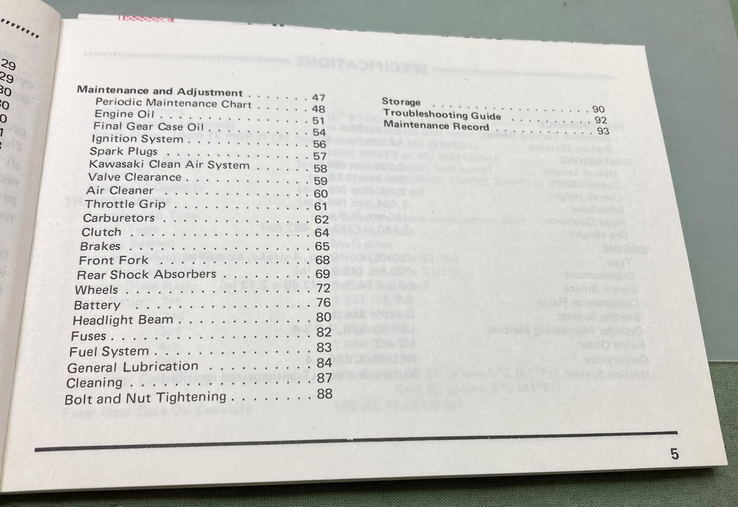 Genuine Kawasaki 99920-1183-01 KZ750LTD Owner's Manual 1982