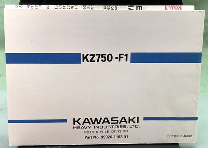 Genuine Kawasaki 99920-1183-01 KZ750LTD Owner's Manual 1982