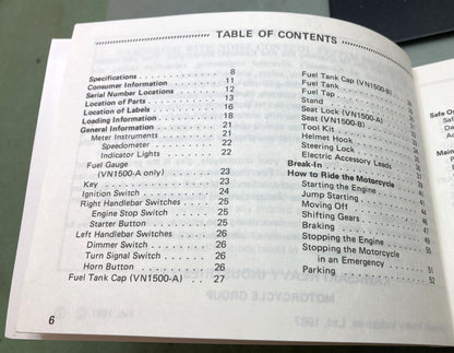 Genuine Kawasaki 99920-1353-02 Vulcan 88/88SE Owner's Manual 1987