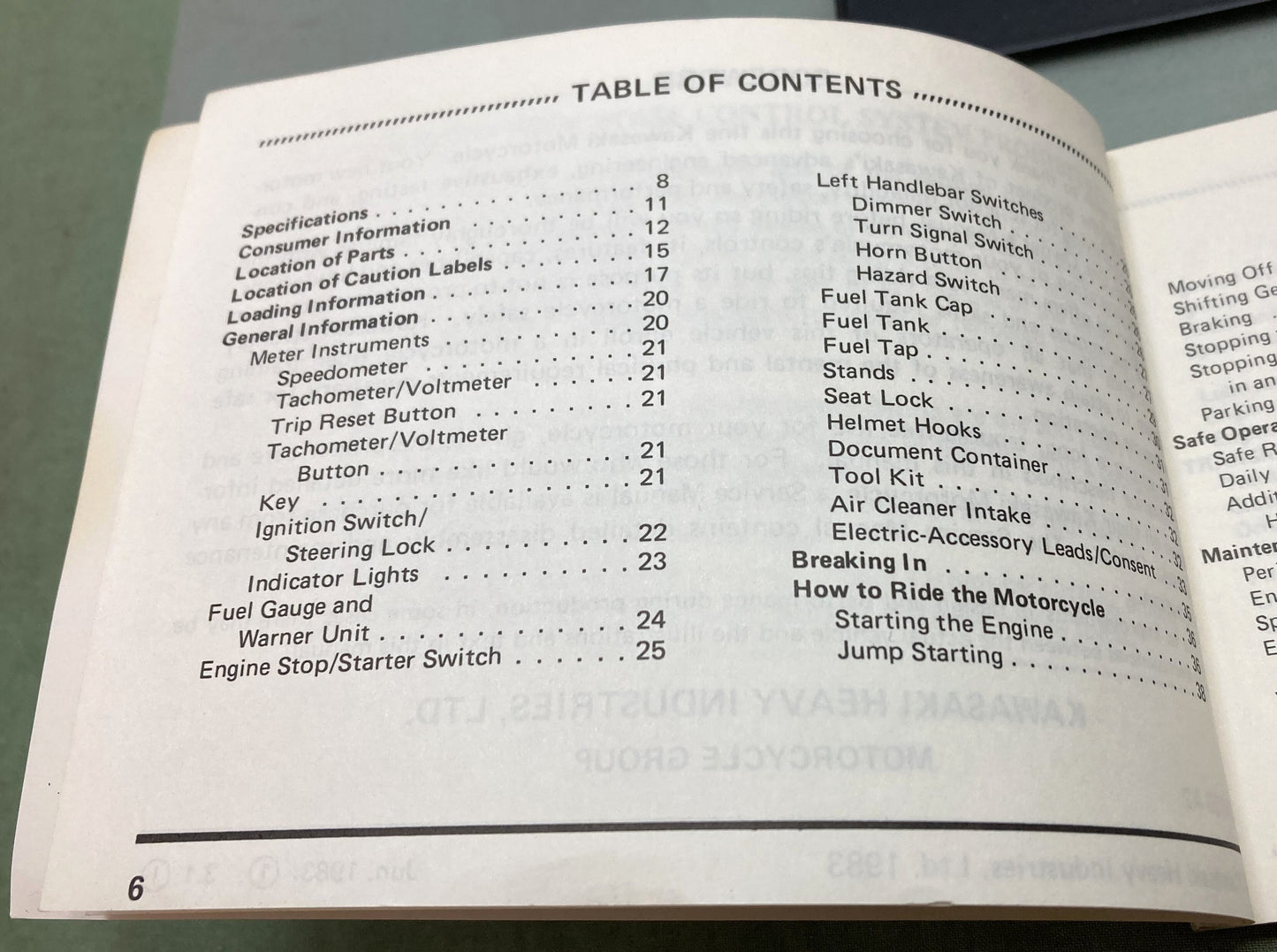 Genuine Kawasaki 99920-1233-01 GP Z750 Owner's Manual 1983