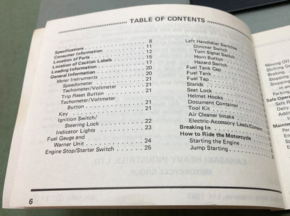 Genuine Kawasaki 99920-1233-01 GP Z750 Owner's Manual 1983