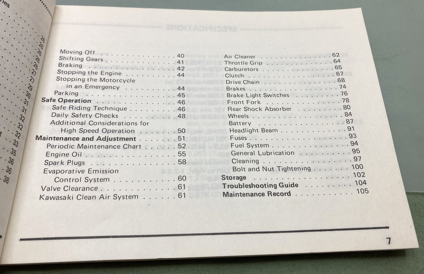 Genuine Kawasaki 99920-1233-01 GP Z750 Owner's Manual 1983