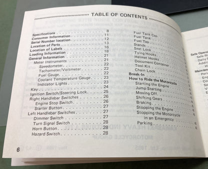 Genuine Kawasaki 99920-1271-01 Ninja 1000R Owner's Manual 1985