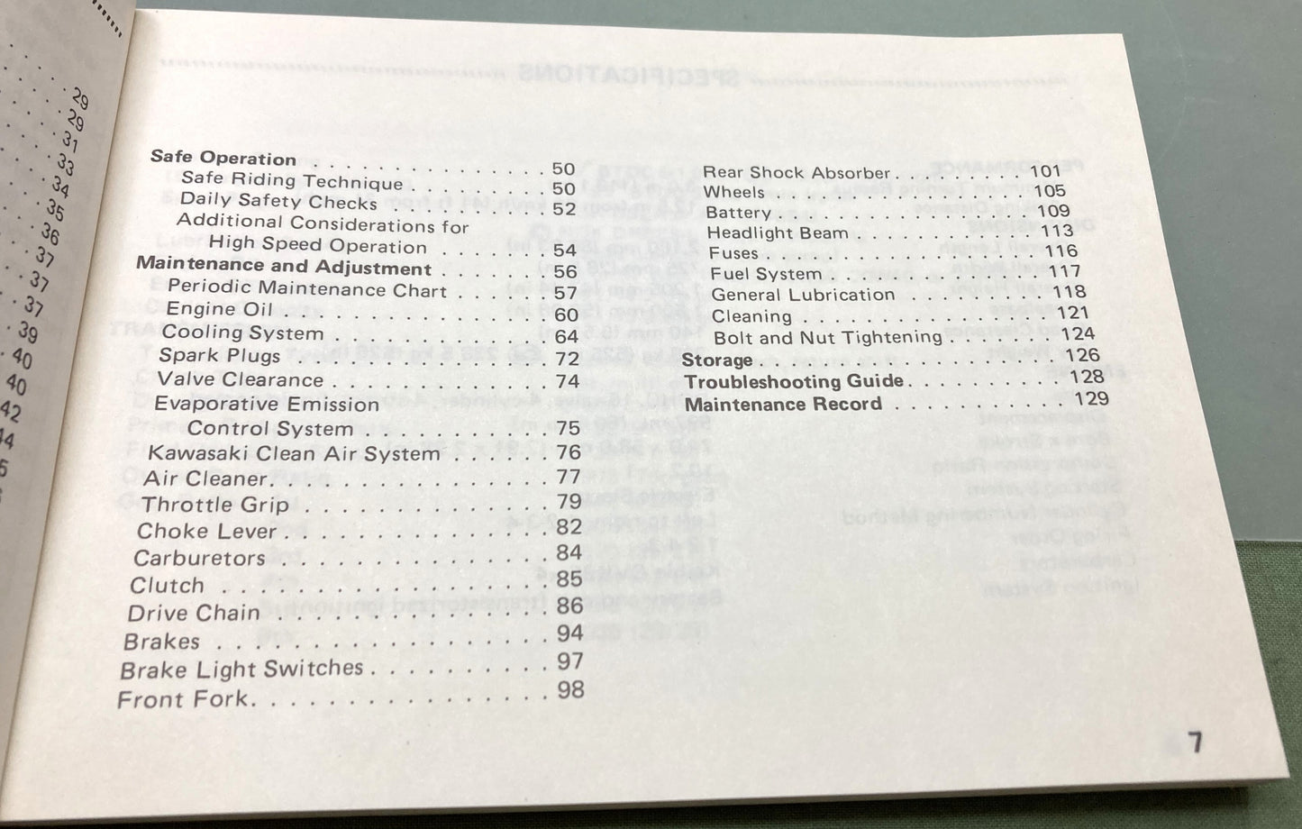 Genuine Kawasaki 99920-1271-01 Ninja 1000R Owner's Manual 1985