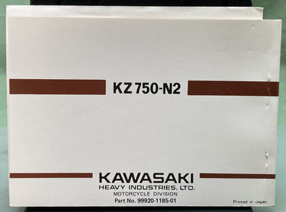 Genuine Kawasaki 99920-1185-01 KZ750 Spectre Owner's Manual 1982