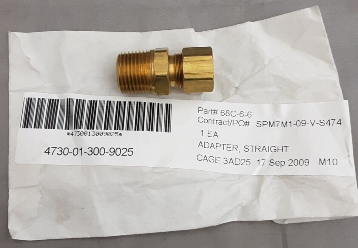 NEW Parker 68C-6-6 Male Connector, 3/8", Comp x MNPT