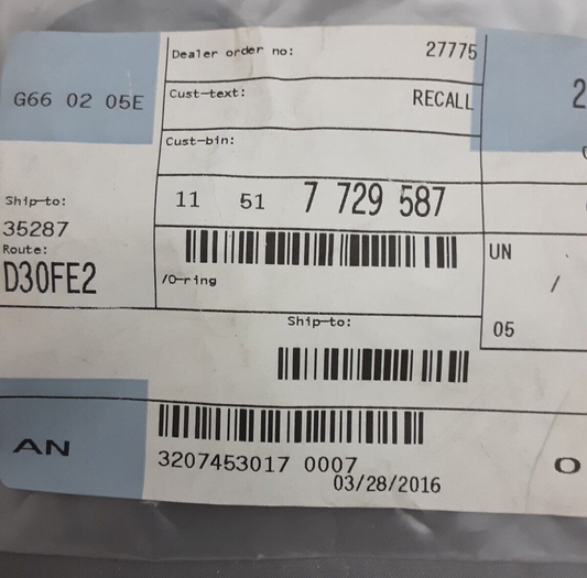 QTY 2 NEW GENUINE BMW 11517729587 Coolant Pipe O-Ring M5 3.6L L6 1991-93