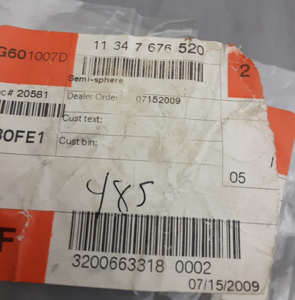 NEW GENUINE BMW 11347676520 SEMI-SPHIRE 4,85 K1200S F800S 2003-2012