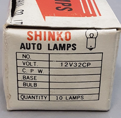 QTY 5 NEW SHINKO 15-114 SUPER AUTO LAMPS MOTORCYCLE REPLACEMENT BULBS
