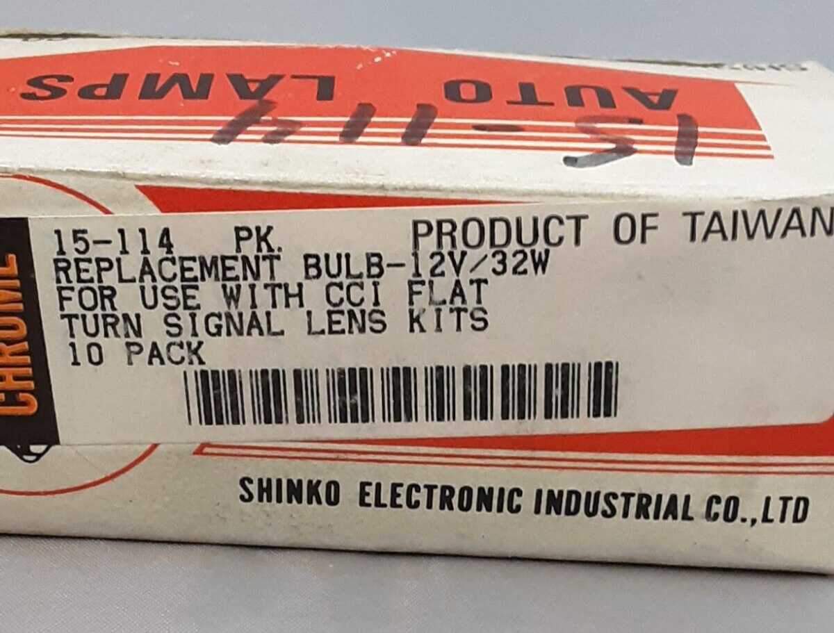 QTY 5 NEW SHINKO 15-114 SUPER AUTO LAMPS MOTORCYCLE REPLACEMENT BULBS